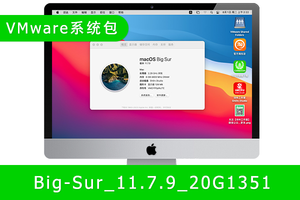 [macOS虚拟机包]macOS Big Sur 11.7.9(20G1351) macOS虚拟机包macOS系统包VMware系统包导入即可用